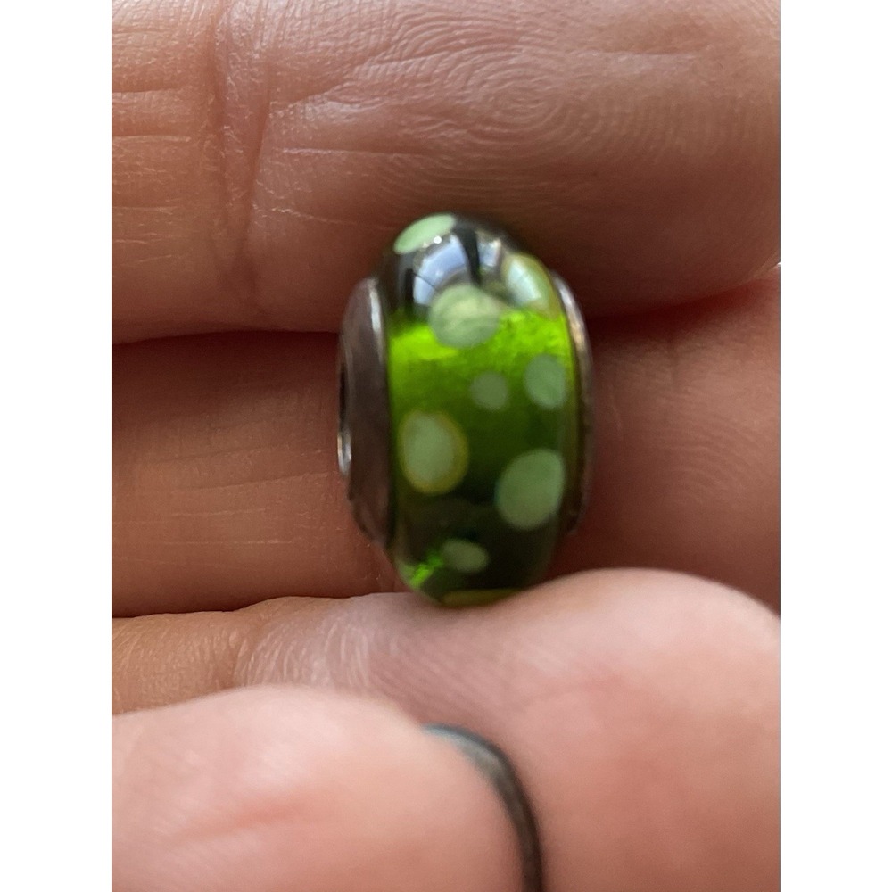 Pandora Green Bubbles Murano glass charm ALE 925 Sterling Silver